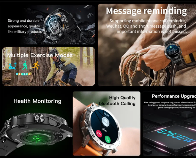 Stainless Steel Smart Watch/BT Call/Health Monitor/Andr/IOS