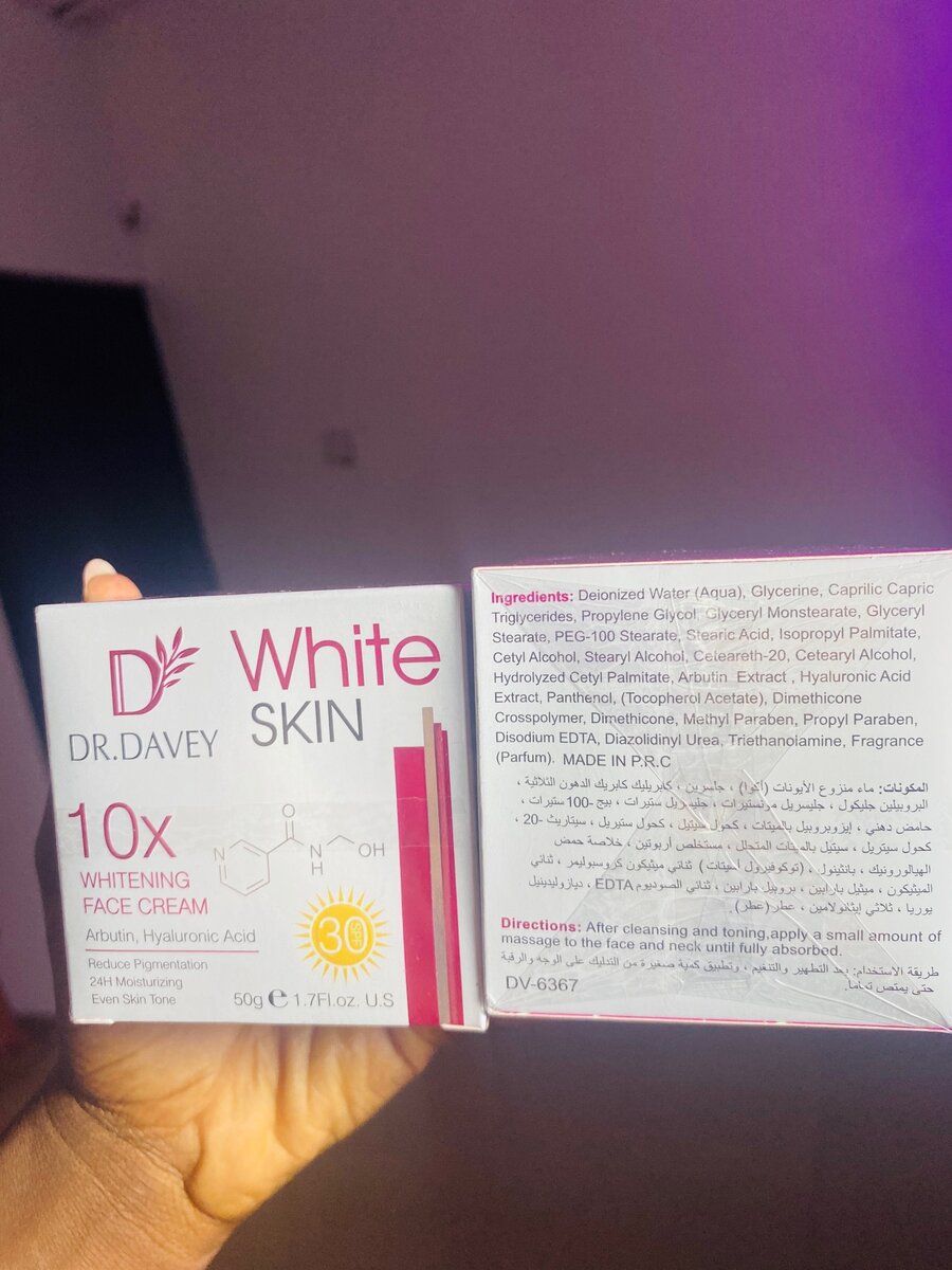Whitening face cream.Contains alpha arbutin