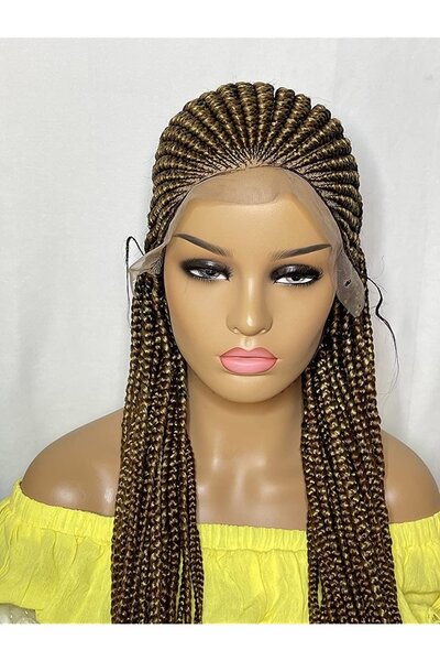 Amy braid cornrow braided wig with baby hair