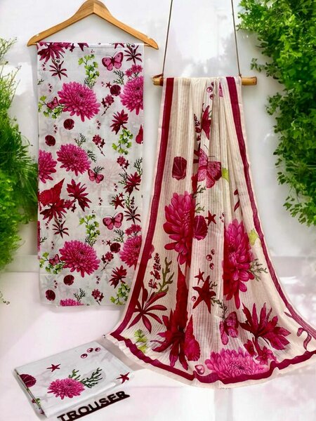 Printed lawn suit