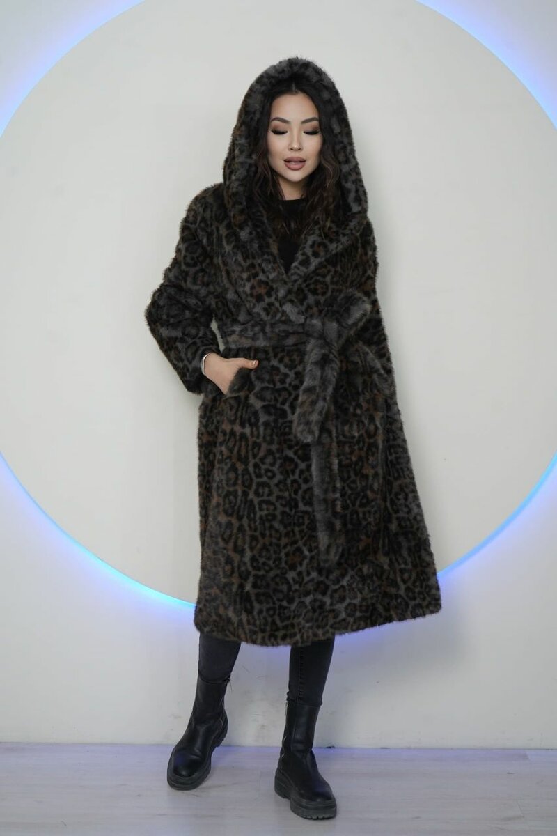 Эко шубка леопард