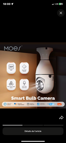 Caméra Ampoule Wifi Intelligente
