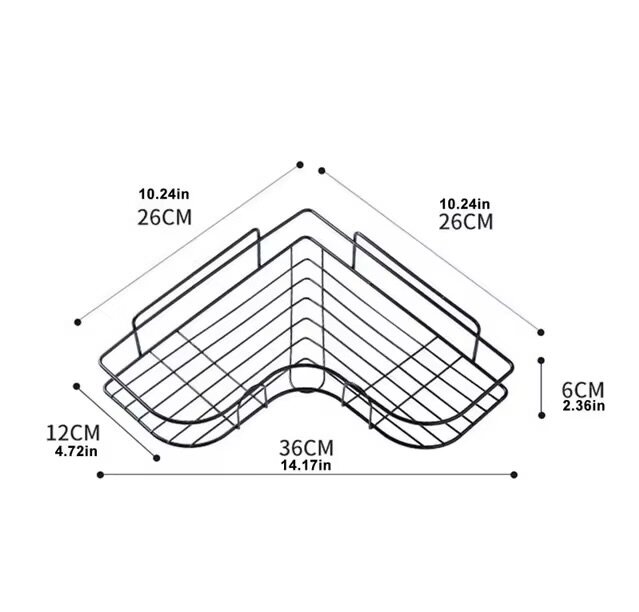 Wall Mounted Bathroom Shampoo Rack Pair