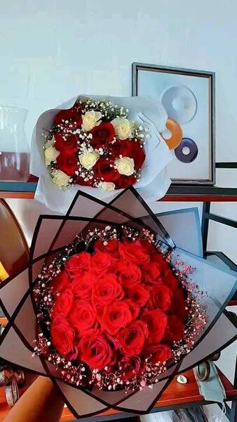 Bouquet de roses rouge glamour