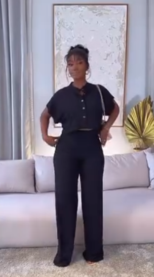 black shirt and pants set