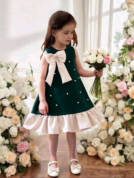 Robe Fille Élégante Bow 4 à 7