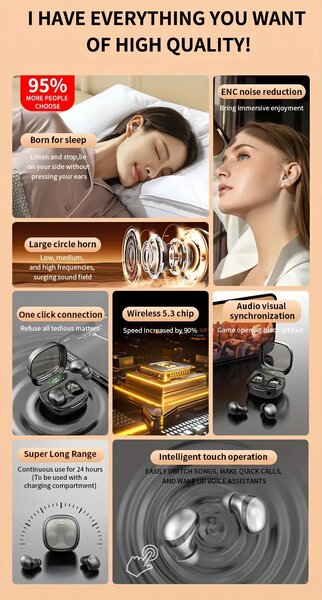 Écouteurs sans fil longue durée