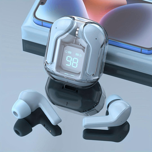 Bluetooth 5.3 Earbuds with Long Battery Life and Dual Mic in