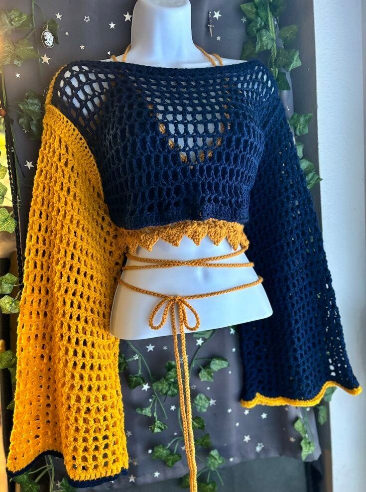 Pull en crochet bohème