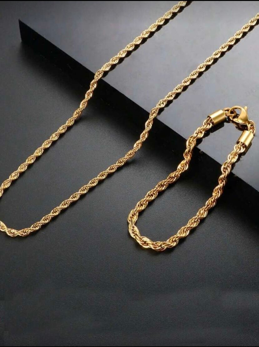 Parure Collier et Bracelet Dorée