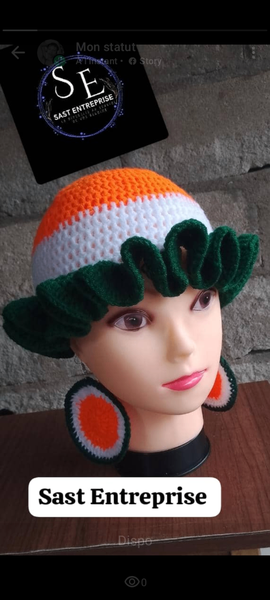 Bonnet crochet avec boucles