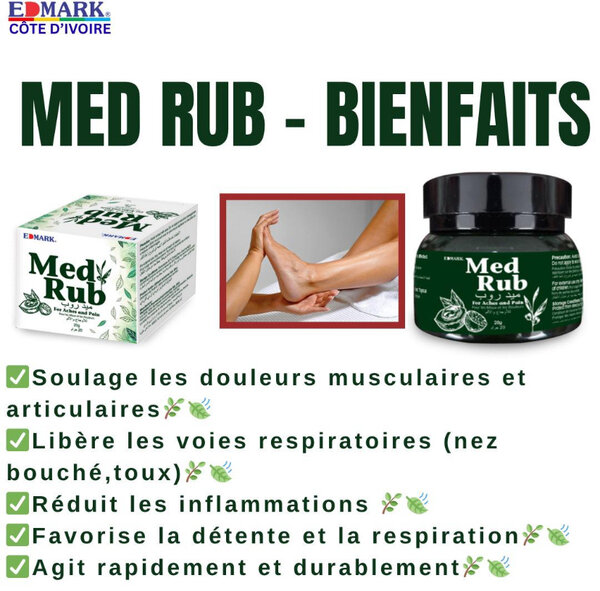 Med Rub - Crème pour douleurs musculaires et articulaires Edmark