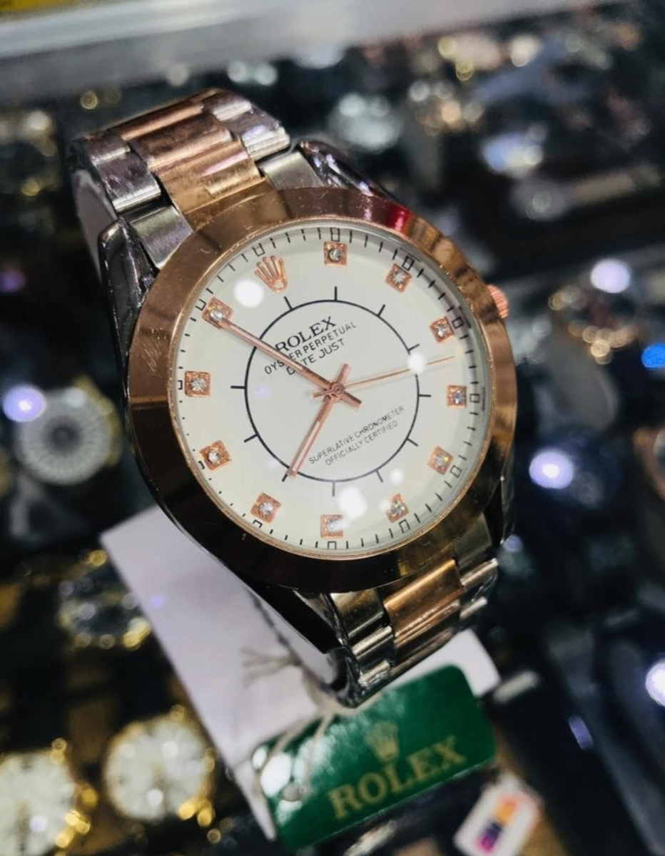 Men's Rolex Stailless Steel chain strap watch