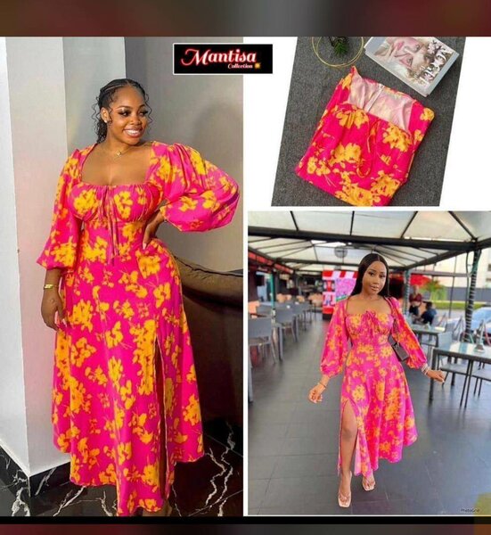 Robe longue fleurie vibrante