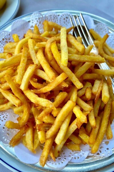 Plat de frites de pomme de t