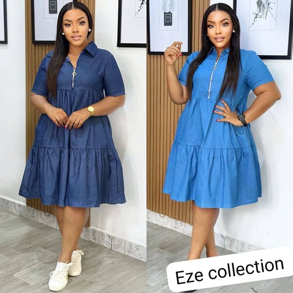 Robe en jean zippée