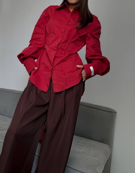 Самая трендовая рубашка этой весны,сзади на завязках