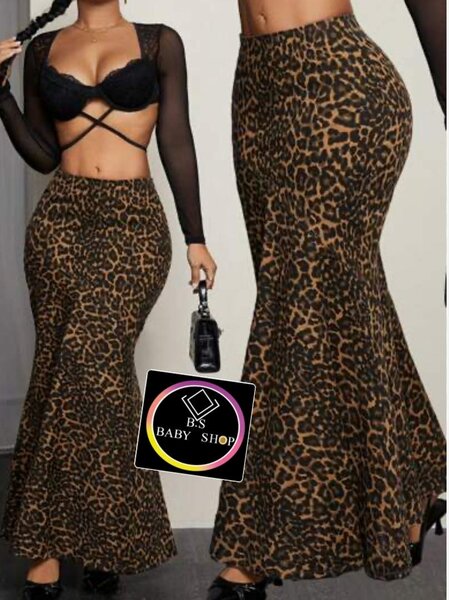 Jupe longue léopard élégante