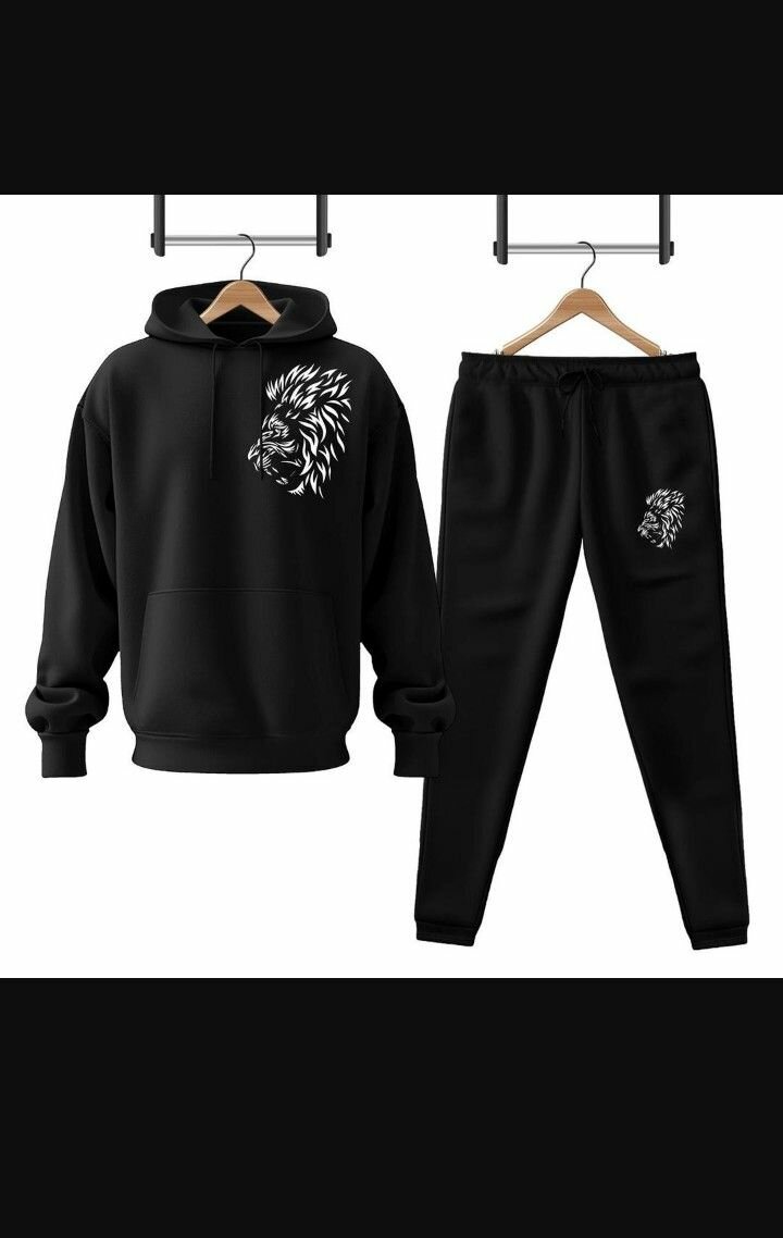 Men's printed hoodie track suit