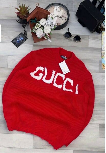 Pull en maille rouge Gucci