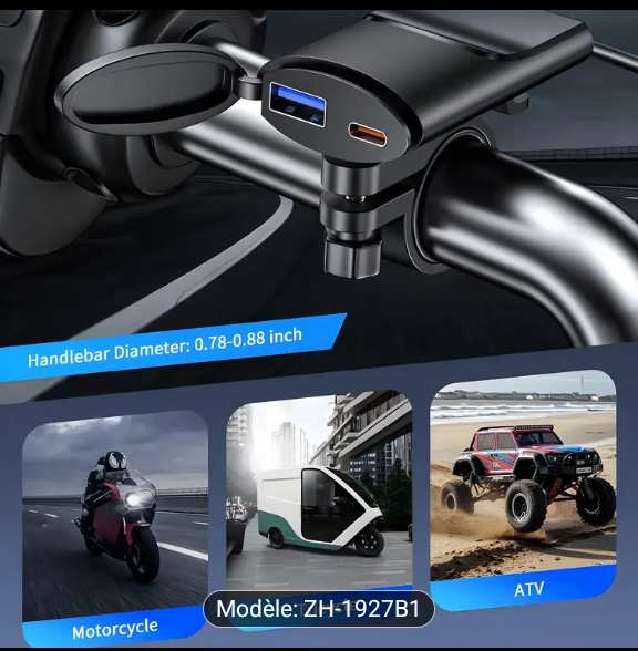 Chargeur Moto QC 3.0 USB