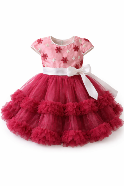 Robe Fillette Tulle Fleurie
