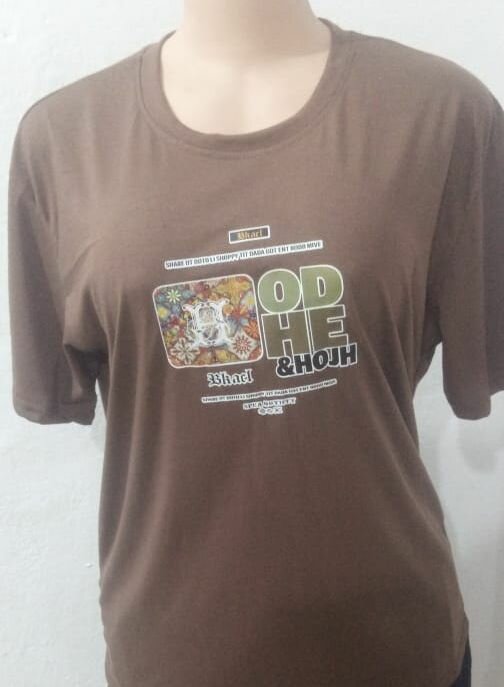 T-shirt marron imprimée décontractée