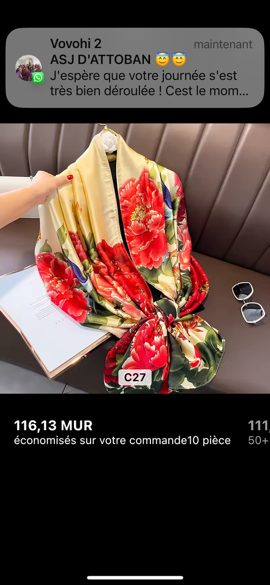 Écharpe élégante florale