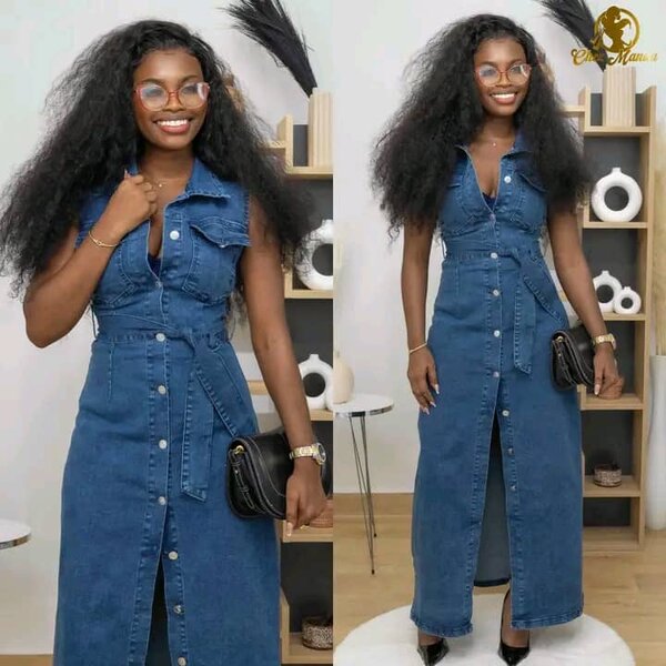 Robe chemise en jean élégante