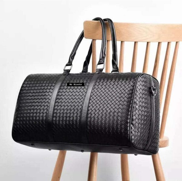 Sac de voyage en cuir tressé