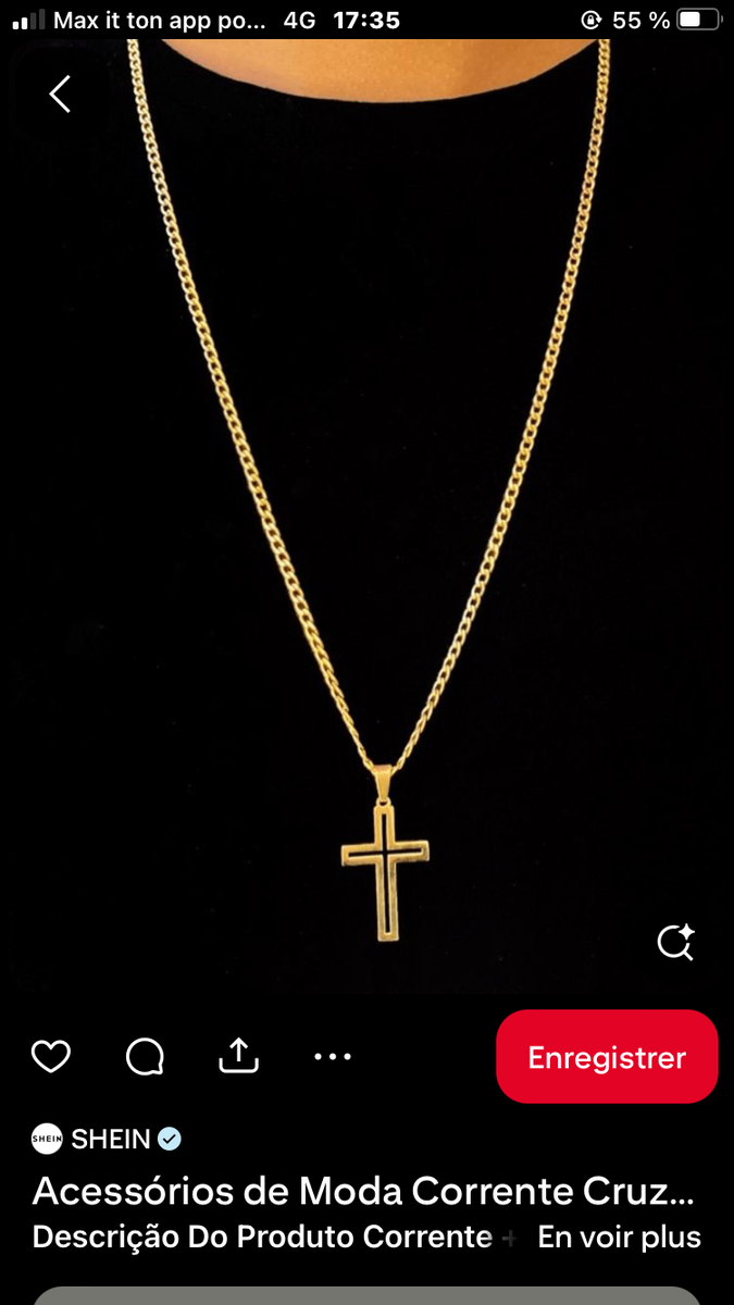 Collier Croix Dorée Élégant