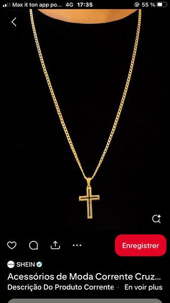 Collier Croix Dorée Élégant