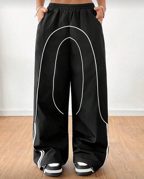 Pantalon large noir design