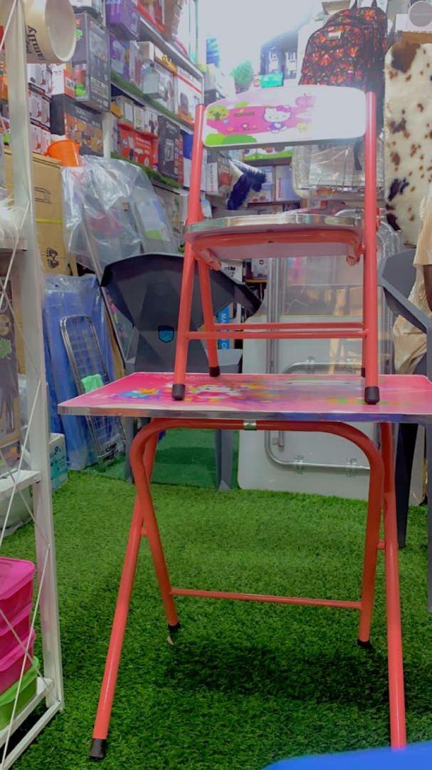 Foldable Portable Wooden Kids Study Table and Chair Set