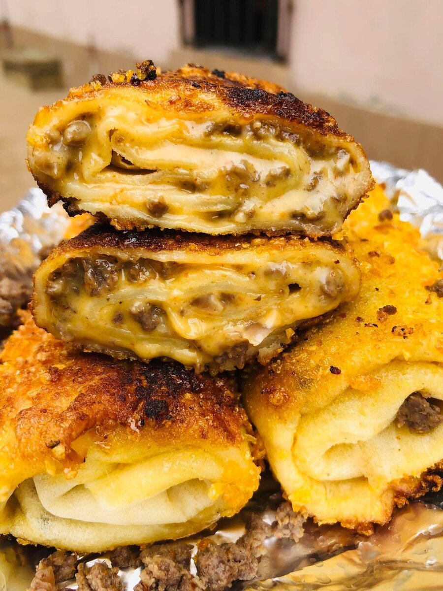 Crêpes viande et fromage