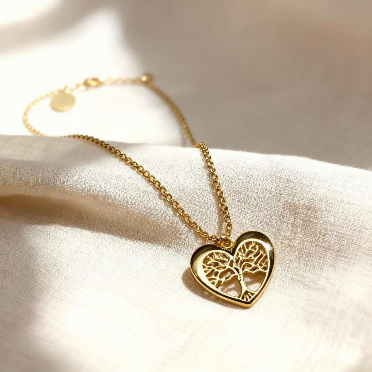 Collier pendentif arbre doré