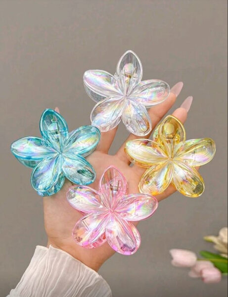 Barrettes fleurs colorées