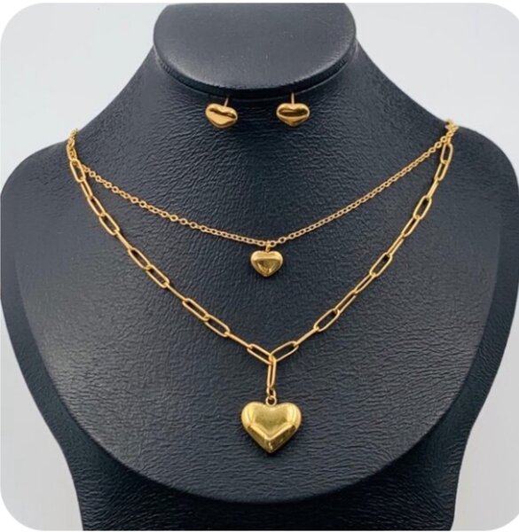 Heart layered necklace