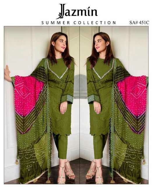3 Pcs Unstitched Women Suit