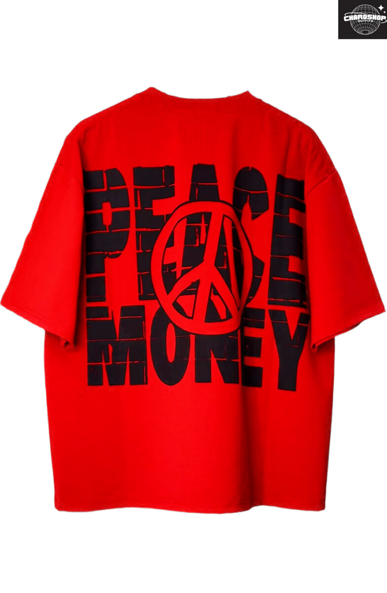 T-shirt rouge 'Peace Money'