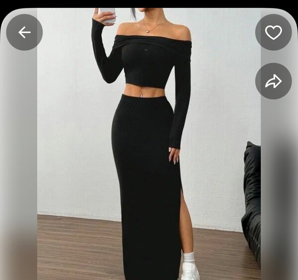 Ensemble jupe et haut noir élégant