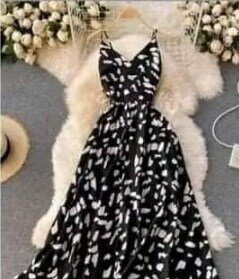 Black dress with print