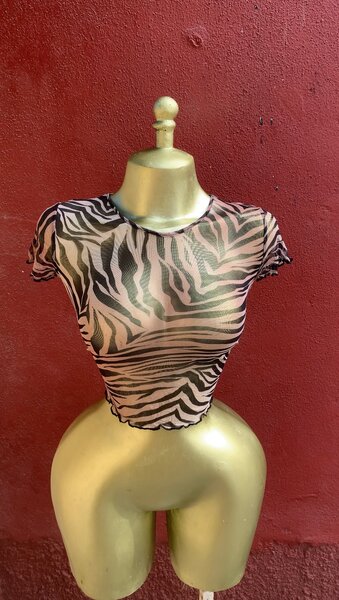 T-shirt imprimé zèbre pour femme