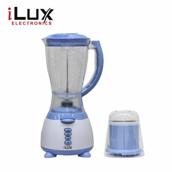 Ilux Blender & Grinder - 2 En 1 - LX-309 - Bol 1.5 L - Blanc/bleu