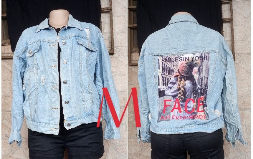 Veste en Jean avec Imprimé