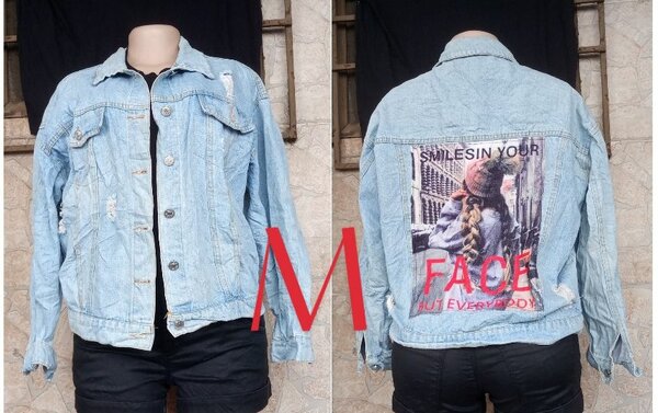 Veste en Jean avec Imprimé