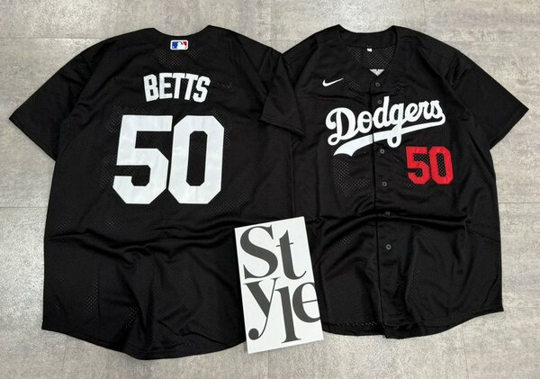 Maillot baseball Dodgers noir