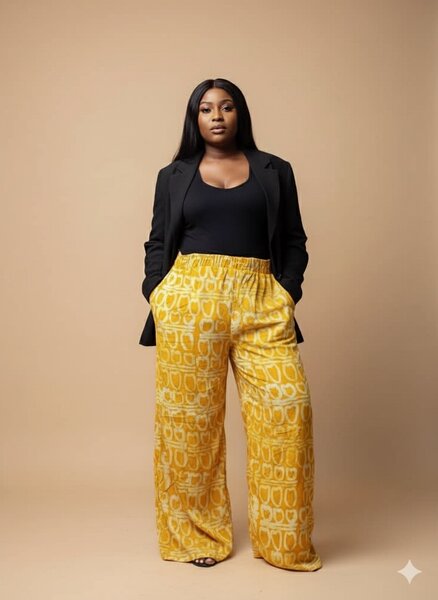 Pantalon large imprimé femme