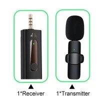 K-35 Wireless Collar Microphone Lapel Lavalier Omnidirectional Mic Plug and Play Mike for Vlogging Interview Live Streaming You,Tube Compatible with BT Speakers, DSLR Camera
