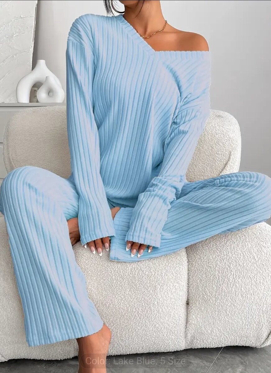 Ensemble doux côtelé